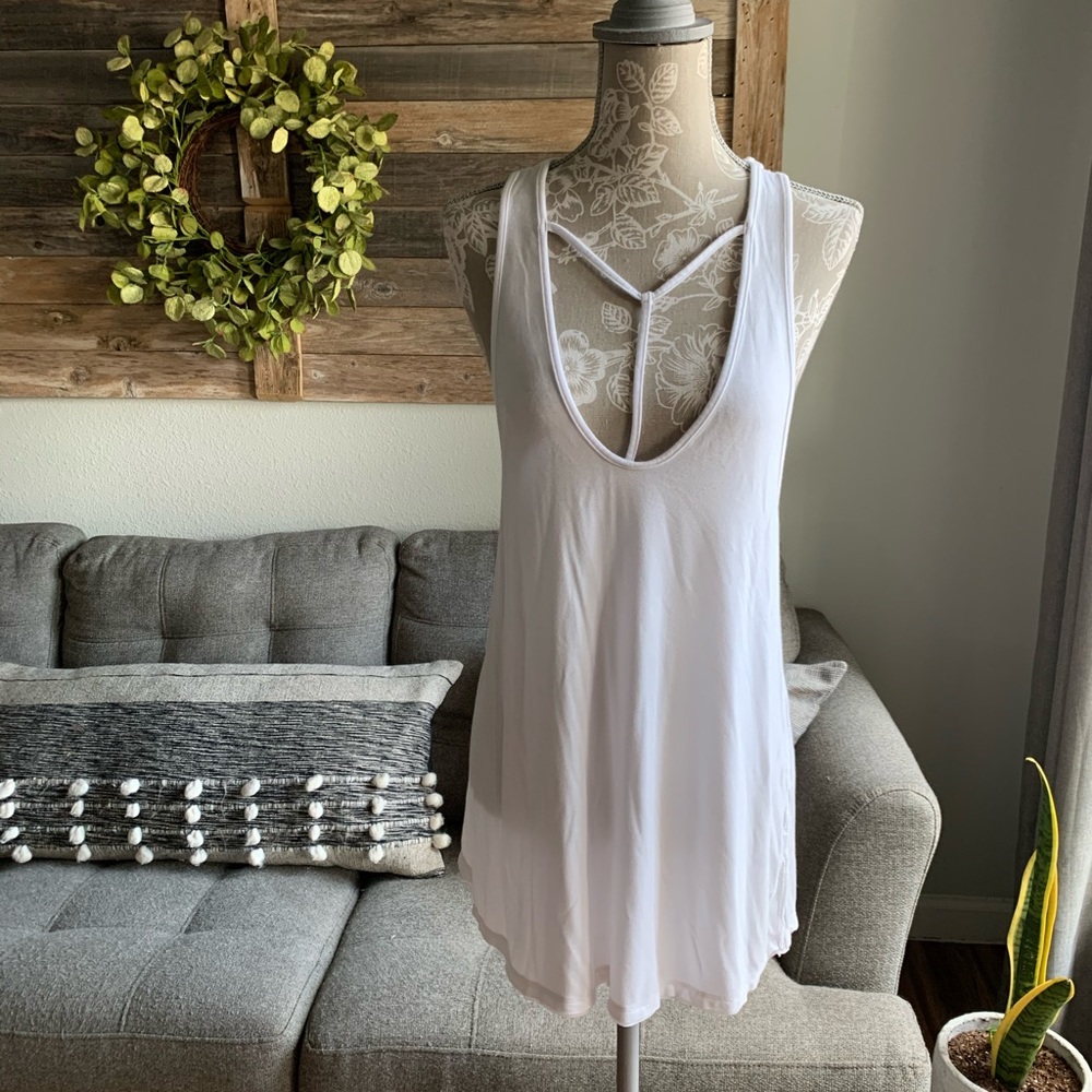 Free People Amelia Y Strap Tank- White